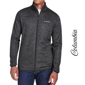 NWT Columbia Men's Birch Woods Full Zip Fleece Jacket In Black (Charcoal) Size M